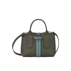 Longchamp S Kozene Kabelky Hnedožltý Siva Zelene | 062435-LRP
