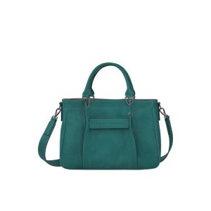 Longchamp S Kozene Kabelky Siva Zelene | 108365-VZI