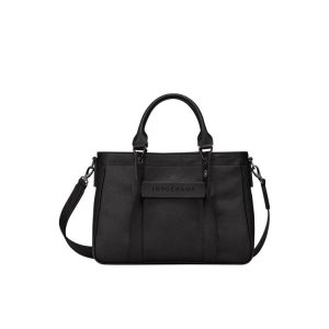 Longchamp S Kozene Kabelky Čierne | 630245-DUL