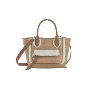 Longchamp S Kozene Mini Tašky Béžové | 241685-VJS