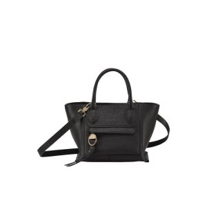 Longchamp S Kozene Mini Tašky Čierne | 395074-KHM