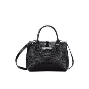 Longchamp S Kozene Mini Tašky Čierne | 581497-ANO