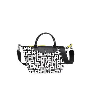 Longchamp S Platene Kabelky Čierne Biele | 032968-EKJ