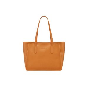 Longchamp Saffron Kozene Taška Cez Rameno Oranžové | 356912-NZH