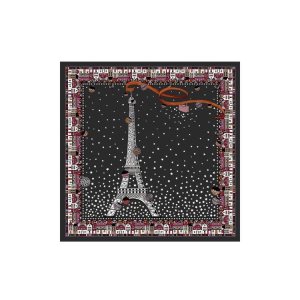 Longchamp Scarf 50 Silk Satky Čierne | 035817-DYX