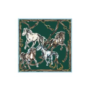 Longchamp Scarf 90 Silk Satky Zelene | 156297-MEB