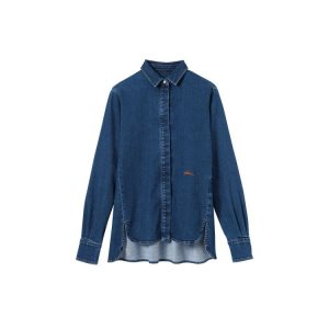 Longchamp Shirt Bavlnene Blúzky Modre | 740635-VIP