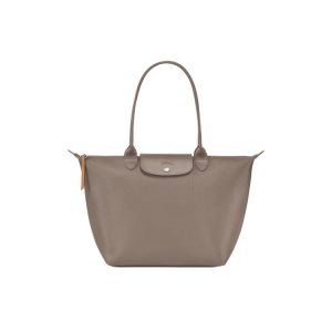 Longchamp Shopping L Platene Taška Cez Rameno Siva Hnede | 465081-QGD