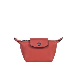 Longchamp Terracotta Kozene Držiteľ Karty Oranžové | 263708-ISP