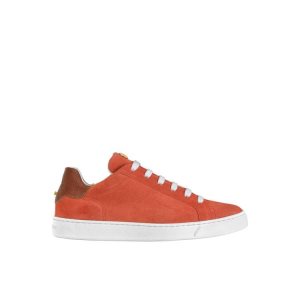 Longchamp Terracotta Kozene Tenisky Oranžové | 283057-WKE