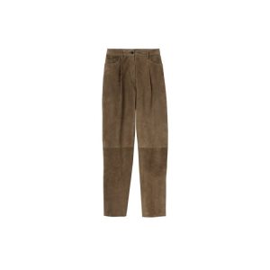 Longchamp Trousers Kozene Nohavice Hnedožltý | 432701-IGB