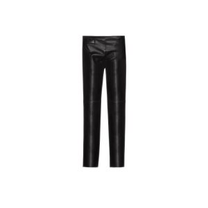 Longchamp Trousers Kozene Nohavice Čierne | 394072-AYS