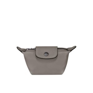 Longchamp Turtledove Kozene Držiteľ Karty Siva | 768943-ZEY
