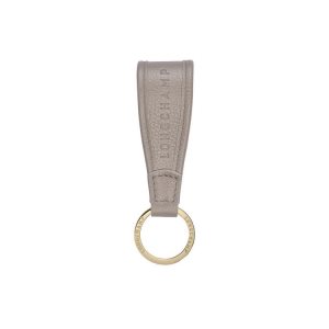 Longchamp Turtledove Kozene Kľúčenka Siva | 762351-MUV