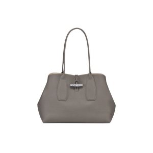 Longchamp Turtledove Kozene Taška Cez Rameno Siva | 168932-OTD
