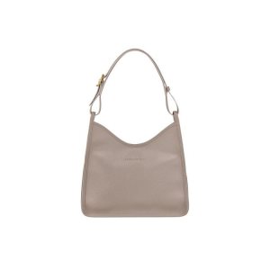 Longchamp Turtledove Kozene Taška Cez Rameno Siva | 235641-FIA
