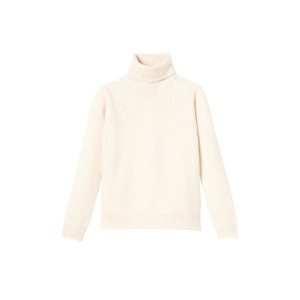 Longchamp Turtleneck Svetrove Saty Ecru Vlna Blúzky Béžové | 369504-UCJ