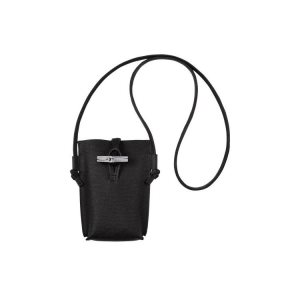 Longchamp With Cipkovane Kozene Pouches Čierne | 357094-RVC