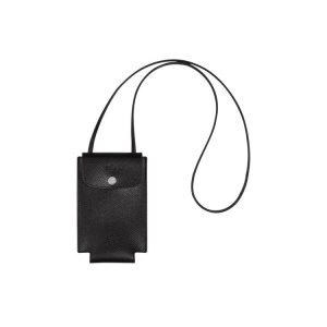 Longchamp With Cipkovane Kozene Puzdro na Mobil Čierne | 087125-XZE