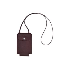 Longchamp With Cipkovane Kozene Puzdro na Mobil Bordove | 621590-KDP