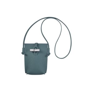 Longchamp With Cipkovane Thistle Kozene Pouches Modre | 697528-FDQ