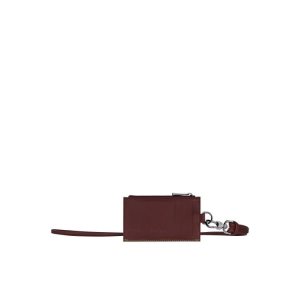 Longchamp With Necklace Kozene Držiteľ Karty Červené | 036481-ZJI