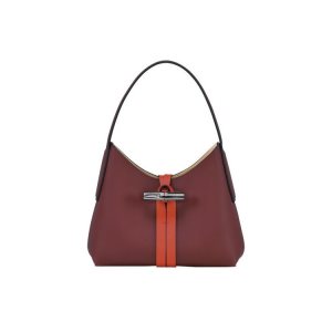 Longchamp Xs Kozene Taška Cez Rameno Bordove Oranžové | 312780-ZIX