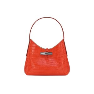 Longchamp Xs Kozene Taška Cez Rameno Oranžové | 469308-KNC