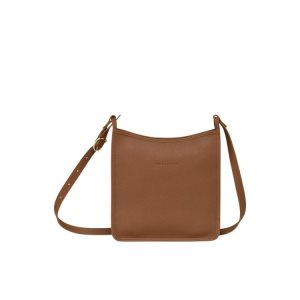 Longchamp Zipped L Caramel Kozene Crossbody Kabelka Hnede | 561094-XKM