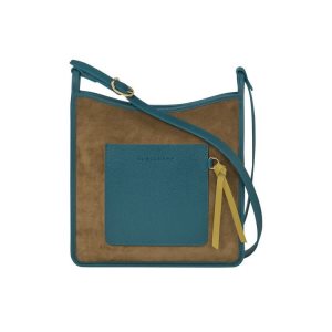 Longchamp Zipped L Kozene Crossbody Kabelka Hnedožltý | 710263-ZCU