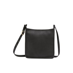 Longchamp Zipped L Kozene Crossbody Kabelka Čierne | 935467-FNO
