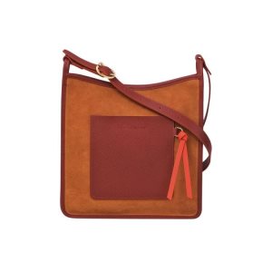 Longchamp Zipped L Saffron Kozene Crossbody Kabelka Oranžové | 685492-TJA