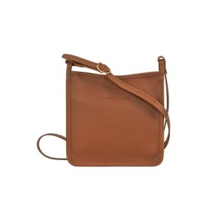 Longchamp Zipped S Caramel Kozene Crossbody Kabelka Hnede | 809624-PMA