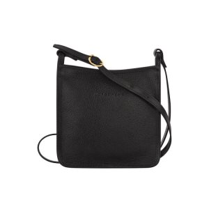 Longchamp Zipped S Kozene Crossbody Kabelka Čierne | 705683-ICN