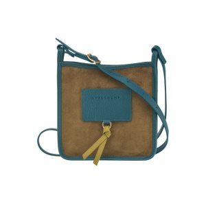 Longchamp Zipped S Kozene Crossbody Kabelka Hnedožltý | 743092-YVW