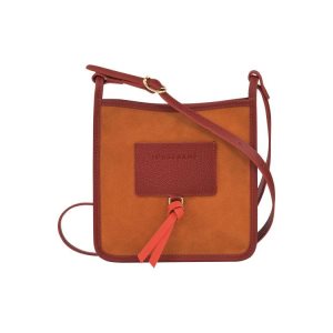 Longchamp Zipped S Saffron Kozene Mini Tašky Oranžové | 714692-MJX